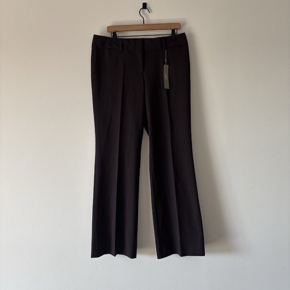 Ann Taylor Loft Marisa Trouser Sz 10 Straight Leg Plum Stretch Classy Career NWT